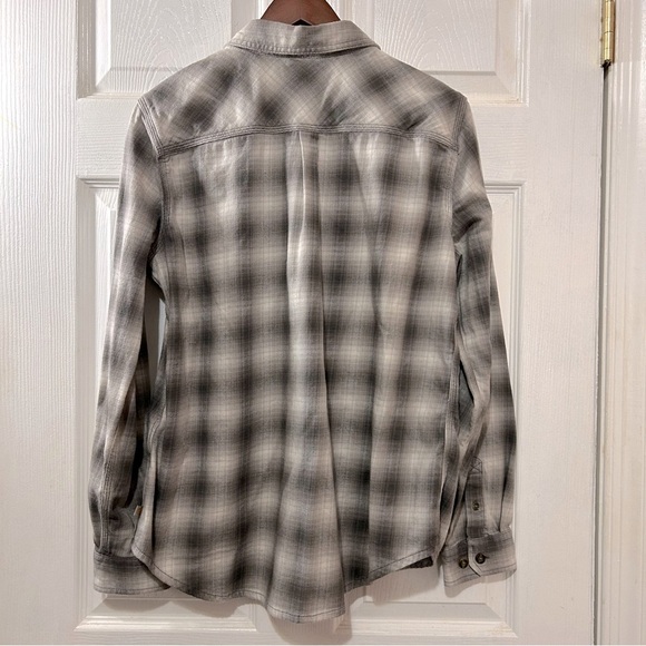 Carhartt Women's Plaid Button Down Shirt Long Sleeve Gray Size Large - Picture 2 of 8